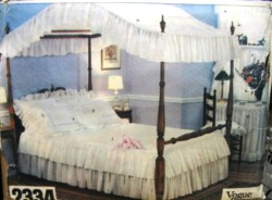 2334 VOGUE GIRLS BEDROOM CANOPY, WINDOW, LINENS, VANITY, PILLOW PATTERN